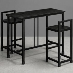 Conjunto de barra industrial Leyes & Co acabado en Negro Ébano.
